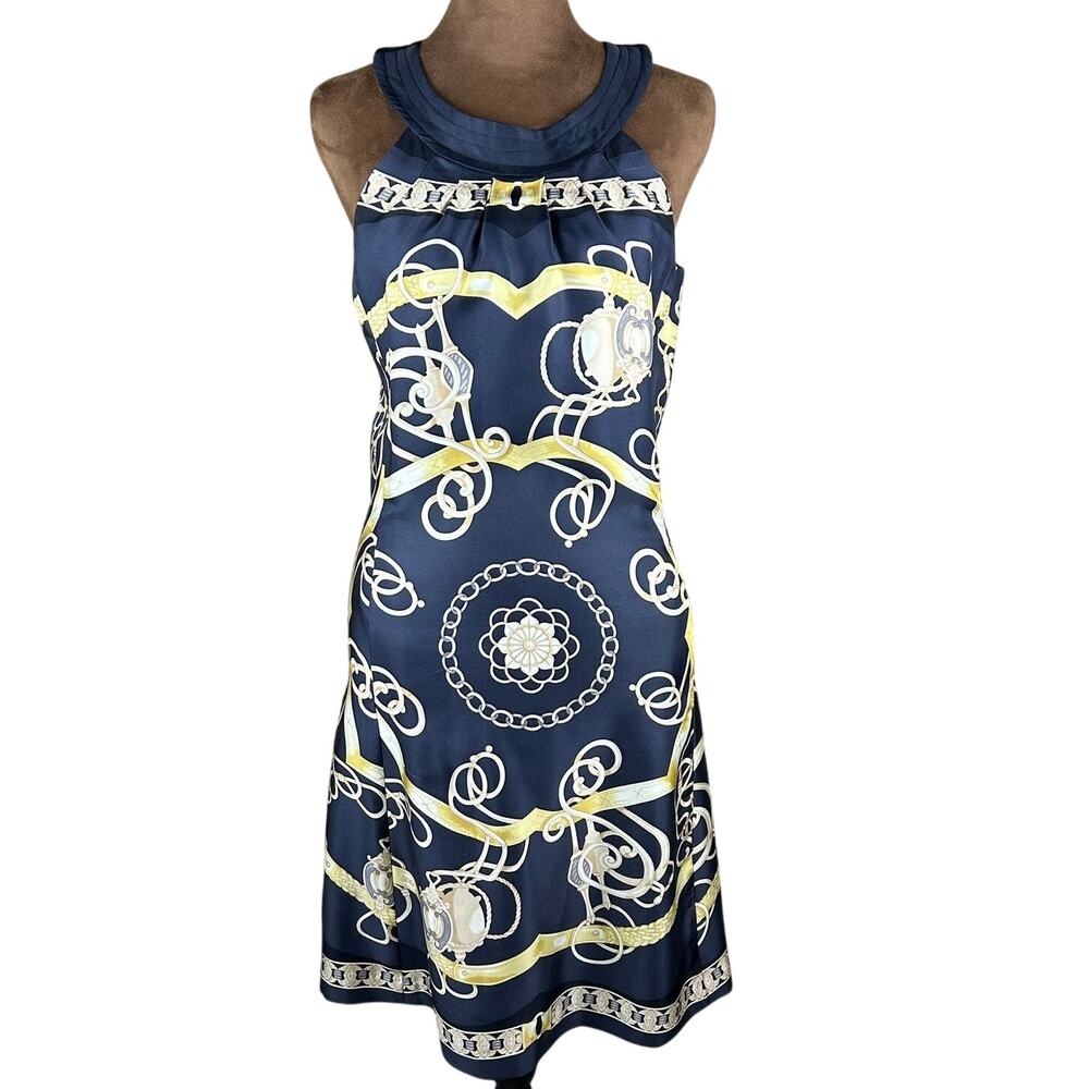 J. McLaughlin Blue Chain‎ Print Sleeveless Mini Dress (2)